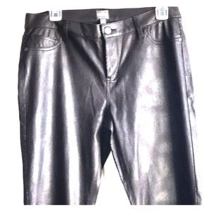 New york and co.  Leather looking jeans size